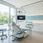 Calm clinical consultation room